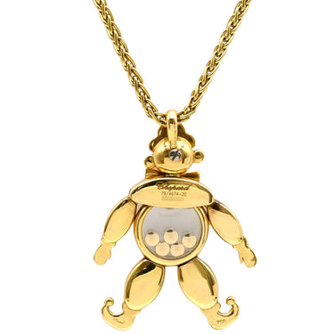 ショパール CHOPARD ピエロ ペンダント イエローゴールド K18YG ダイヤモンド カラーストーン ネックレス 750YG 18K 5石 ムービング