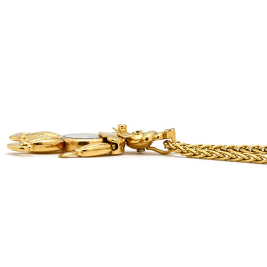 ショパール CHOPARD ピエロ ペンダント イエローゴールド K18YG ダイヤモンド カラーストーン ネックレス 750YG 18K 5石 ムービング