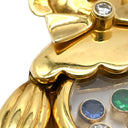 ショパール CHOPARD ピエロ ペンダント イエローゴールド K18YG ダイヤモンド カラーストーン ネックレス 750YG 18K 5石 ムービング