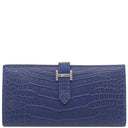 エルメス HERMES ベアンスフレ ブルーマルト アリゲーターマット 長財布 シルバー金具 新品 未使用 青 クロコ 二つ折り財布