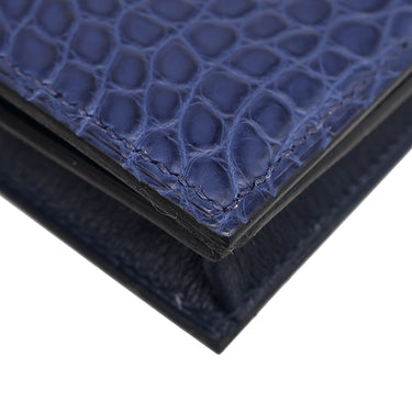 エルメス HERMES ベアンスフレ ブルーマルト アリゲーターマット 長財布 シルバー金具 新品 未使用 青 クロコ 二つ折り財布