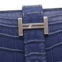 エルメス HERMES ベアンスフレ ブルーマルト アリゲーターマット 長財布 シルバー金具 新品 未使用 青 クロコ 二つ折り財布