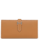 エルメス HERMES ベアンスフレ ゴールド ヴォーエプソン 長財布 シルバー金具 新品 未使用 茶 二つ折り財布