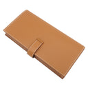 エルメス HERMES ベアンスフレ ゴールド ヴォーエプソン 長財布 シルバー金具 新品 未使用 茶 二つ折り財布