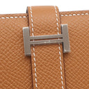 エルメス HERMES ベアンスフレ ゴールド ヴォーエプソン 長財布 シルバー金具 新品 未使用 茶 二つ折り財布