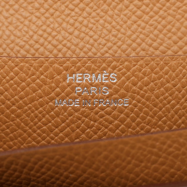 エルメス HERMES ベアンスフレ ゴールド ヴォーエプソン 長財布 シルバー金具 新品 未使用 茶 二つ折り財布
