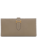 エルメス HERMES ベアンスフレ エトゥープ ヴォーエプソン 長財布 ゴールド金具 新品 未使用 グレージュ 二つ折り財布