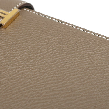 エルメス HERMES ベアンスフレ エトゥープ ヴォーエプソン 長財布 ゴールド金具 新品 未使用 グレージュ 二つ折り財布