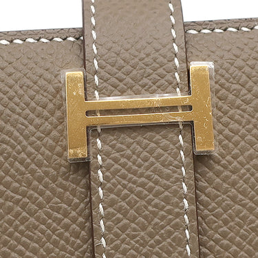 エルメス HERMES ベアンスフレ エトゥープ ヴォーエプソン 長財布 ゴールド金具 新品 未使用 グレージュ 二つ折り財布