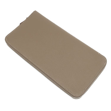 エルメス HERMES アザップロング シルクイン エトゥープ エバーカラー 長財布 シルバー金具 新品 未使用 グレージュ ラウンドファスナー