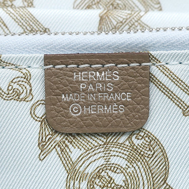 エルメス HERMES アザップロング シルクイン エトゥープ エバーカラー 長財布 シルバー金具 新品 未使用 グレージュ ラウンドファスナー