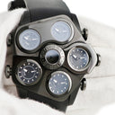 腕時計 ジェイコブ JACOB グランド JC-GR5-18 クオーツ メンズ PVD加工SS 五角形 ジェット機タービンエンジン 黒 GMT