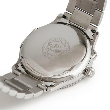 腕時計 ロンジン LONGINES リンドバーグ アワーアングル L2.601.4 自動巻き メンズ 日本限定 ブラック 黒 ハンターケース 回転ベゼル