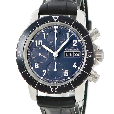 腕時計 ギナーン GUINAND 40シリーズ パイロット クロノグラフ 40.50-01 自動巻き メンズ スモールセコンド デイデイト 回転ベゼル