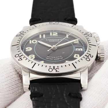 腕時計 ロンジン LONGINES ウィームス L2.608.4.53.2 自動巻き メンズ OH済 ブラック 黒 回転ベゼル デイト ヴィンテージ 限定