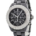 腕時計 シャネル CHANEL J12 クロノグラフ H0940 自動巻き メンズ ブラックセラミック ダイヤ アラビア 黒 デイト スモールセコンド