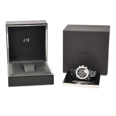 腕時計 シャネル CHANEL J12 クロノグラフ H0940 自動巻き メンズ ブラックセラミック ダイヤ アラビア 黒 デイト スモールセコンド