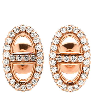 エルメス HERMES シェーヌダンクル ファランドール ピアス パヴェダイヤ H221516B 00 ピンクゴールド K18PG ピアス Au750 18K 18金