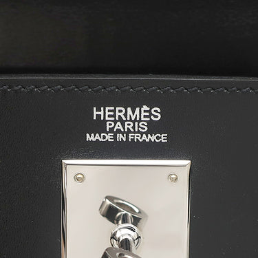 エルメス HERMES ケリーラキ 32 内縫い ブラック ボックスカーフ トワルオフィシエ 2WAYバッグ シルバー金具 黒 ショルダー ハンドバッグ 希少