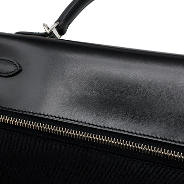 エルメス HERMES ケリーラキ 32 内縫い ブラック ボックスカーフ トワルオフィシエ 2WAYバッグ シルバー金具 黒 ショルダー ハンドバッグ 希少