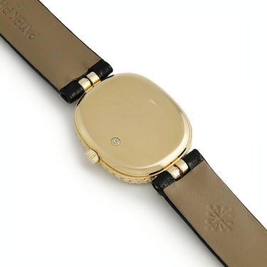 腕時計 パテックフィリップ PATEK PHILIPPE ゴールデンエリプス 4698J クオーツ レディース メーカーOH済 K18YG無垢 純正ダイヤ ブルー