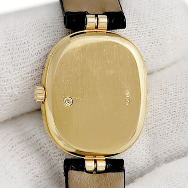 腕時計 パテックフィリップ PATEK PHILIPPE ゴールデンエリプス 4698J クオーツ レディース メーカーOH済 K18YG無垢 純正ダイヤ ブルー