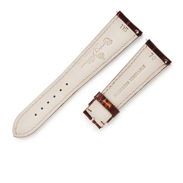 クエルボ・イ・ソブリノス CUERVO Y SOBRINOS 純正 クロコバンド ブラウン クロコダイル 腕時計パーツ 未使用 替え ベルト 22ｍｍ ブラウン 茶色 シャイニー