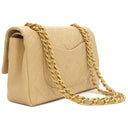 シャネル CHANEL マトラッセ 25 フラップバッグ A01112 ベージュ レザー ショルダーバッグ ゴールド金具 ダブルフラップ ダブルチェーン