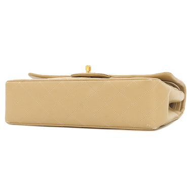 シャネル CHANEL マトラッセ 25 フラップバッグ A01112 ベージュ レザー ショルダーバッグ ゴールド金具 ダブルフラップ ダブルチェーン