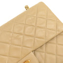 シャネル CHANEL マトラッセ 25 フラップバッグ A01112 ベージュ レザー ショルダーバッグ ゴールド金具 ダブルフラップ ダブルチェーン