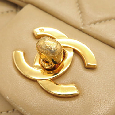 シャネル CHANEL マトラッセ 25 フラップバッグ A01112 ベージュ レザー ショルダーバッグ ゴールド金具 ダブルフラップ ダブルチェーン