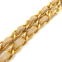 シャネル CHANEL マトラッセ 25 フラップバッグ A01112 ベージュ レザー ショルダーバッグ ゴールド金具 ダブルフラップ ダブルチェーン