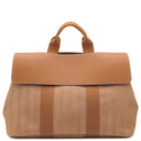 エルメス HERMES ヴァルパライソMM ゴールド トワルシェブロン レザー ハンドバッグ シルバー金具 茶