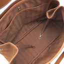 エルメス HERMES ヴァルパライソMM ゴールド トワルシェブロン レザー ハンドバッグ シルバー金具 茶