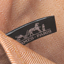 エルメス HERMES ヴァルパライソMM ゴールド トワルシェブロン レザー ハンドバッグ シルバー金具 茶