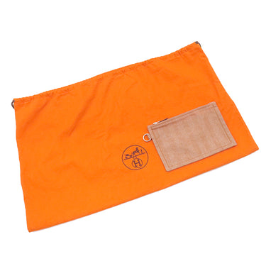 エルメス HERMES ヴァルパライソMM ゴールド トワルシェブロン レザー ハンドバッグ シルバー金具 茶