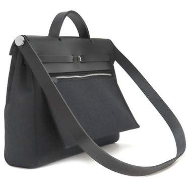 エルメス HERMES メッセンジャー エールバッグ 39 ブラック トワルミリテール ヴァッシュハンター 2WAYバッグ シルバー金具 黒 トワルミリタリー
