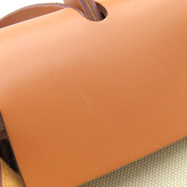 エルメス HERMES エールバッグジップPM 31 ベージュ×ゴールド トワルアッシュ ヴァッシュハンター 2WAYバッグ 茶 ルトゥルネ