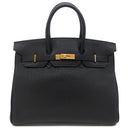エルメス HERMES バーキン35 ブラック トゴ ハンドバッグ ゴールド金具 黒