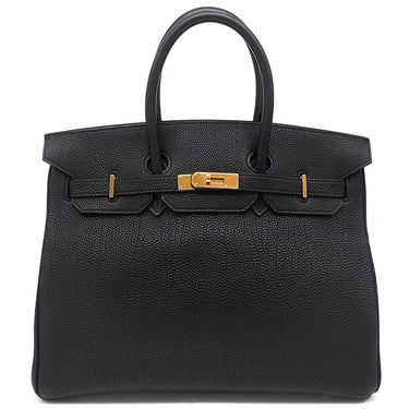 エルメス HERMES バーキン35 ブラック トゴ ハンドバッグ ゴールド金具 黒