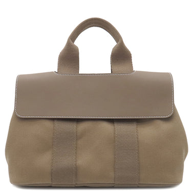 エルメス HERMES ヴァルパライソ PM エトゥープ トワルシェブロン スイフト ハンドバッグ シルバー金具 グレージュ
