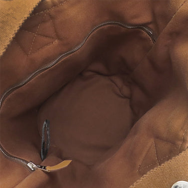 エルメス HERMES サクソー MM ブラウン×ベージュ トワルアッシュ ハンドバッグ シルバー金具 茶 トワルH