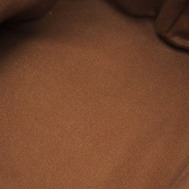 エルメス HERMES サクソー MM ブラウン×ベージュ トワルアッシュ ハンドバッグ シルバー金具 茶 トワルH