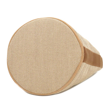 エルメス HERMES サクソー MM ブラウン×ベージュ トワルアッシュ ハンドバッグ シルバー金具 茶 トワルH