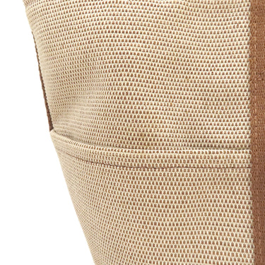 エルメス HERMES サクソー MM ブラウン×ベージュ トワルアッシュ ハンドバッグ シルバー金具 茶 トワルH