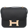 エルメス HERMES コンスタンス3 ミニ ミロワール ブラック ヴォーエプソン ショルダーバッグ ローズゴールド金具 黒 ピンクゴールド