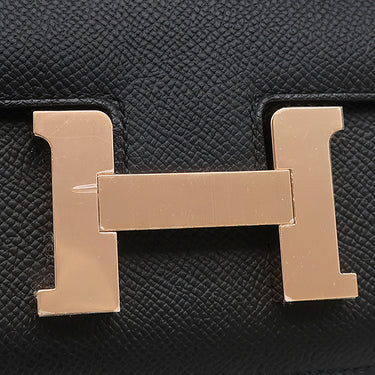 エルメス HERMES コンスタンス3 ミニ ミロワール ブラック ヴォーエプソン ショルダーバッグ ローズゴールド金具 黒 ピンクゴールド
