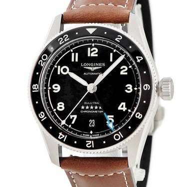 腕時計 ロンジン LONGINES スピリット ズールータイム L3.802.4.53.2 自動巻き メンズ 新品未使用 デイト ブラック 黒 アラビア GMT