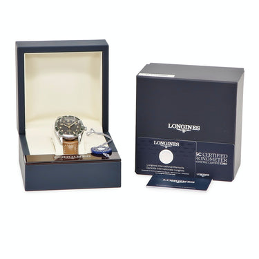 腕時計 ロンジン LONGINES スピリット ズールータイム L3.812.4.63.2 自動巻き メンズ 新品未使用 デイト 黒 緑 アラビア GMT