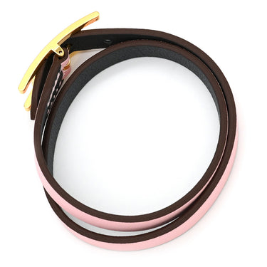 エルメス HERMES ピーアピ ドゥブルトゥール ローズサクラ×グリミスティ ヴォースイフト メタル T2 ブレスレット ゴールド金具 アピ バックル